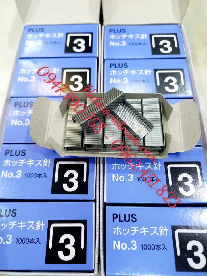 Đạn ghim số 3 Plus (HÀNG CHÍNH HÃNG) - Đinh ghim - Ghim bấm số 3 - 24/6 (ghim 30 tờ)