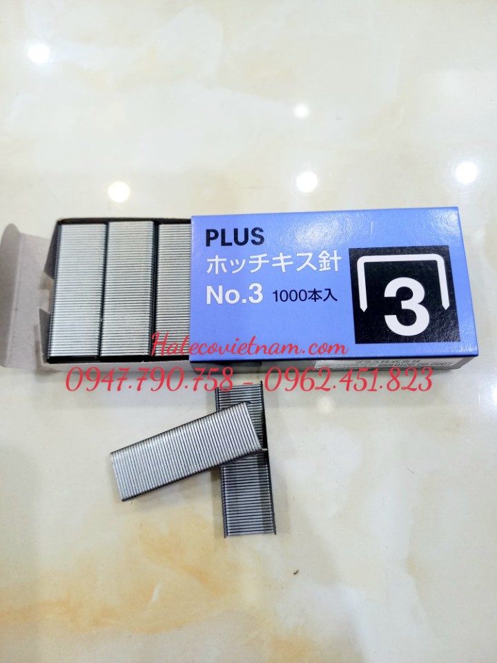 Đạn ghim số 3 Plus (HÀNG CHÍNH HÃNG) - Đinh ghim - Ghim bấm số 3 - 24/6 (ghim 30 tờ)