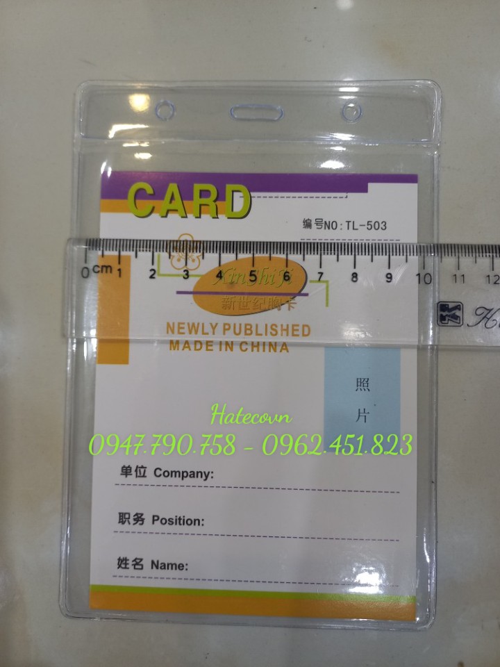 BAO THẺ TÊN 503 (LOẠI 1), KT 110*160mm - THẺ ĐEO HỌC SINH, SINH VIÊN