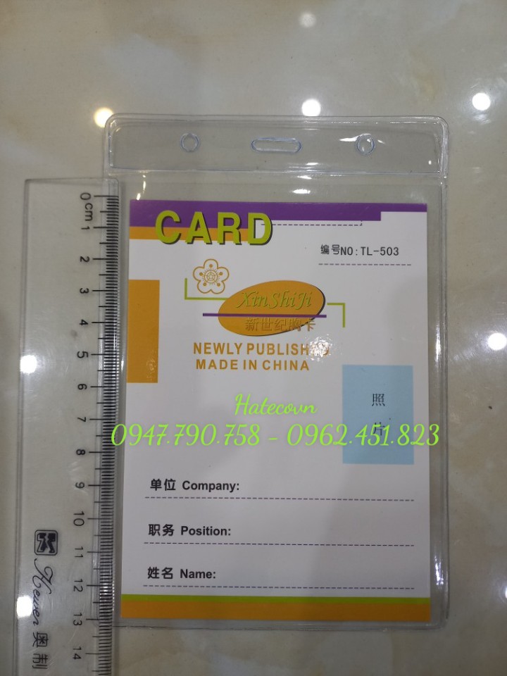 BAO THẺ TÊN 503 (LOẠI 1), KT 110*160mm - THẺ ĐEO HỌC SINH, SINH VIÊN