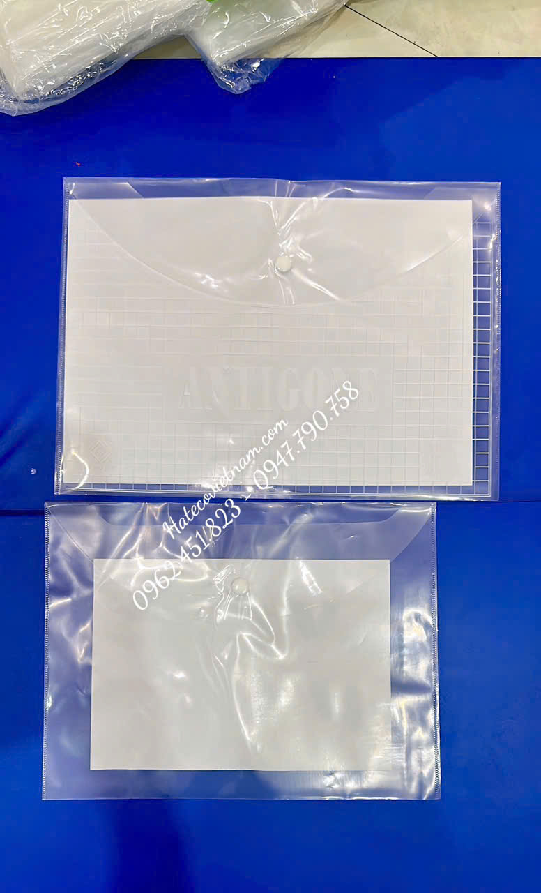 Túi Clearbag khổ A5 TRẮNG TRƠN CHƯA IN ( Túi myclear, túi khuy, túi cúc, bìa nút)