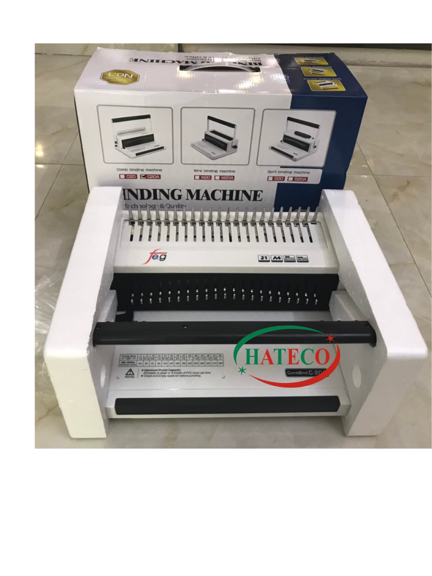 Máy đóng gáy xoắn nhựa Feg C20A/ Máy đóng sách CombBind C20A (HÀNG CHÍNH HÃNG)