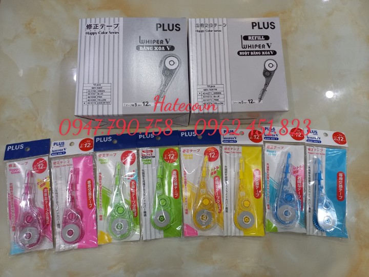 BĂNG XÓA PLUS 12M WH105T(1 CÁI) - XÓA KÉO - XÓA BĂNG HÀNG CHÍNH HÃNG