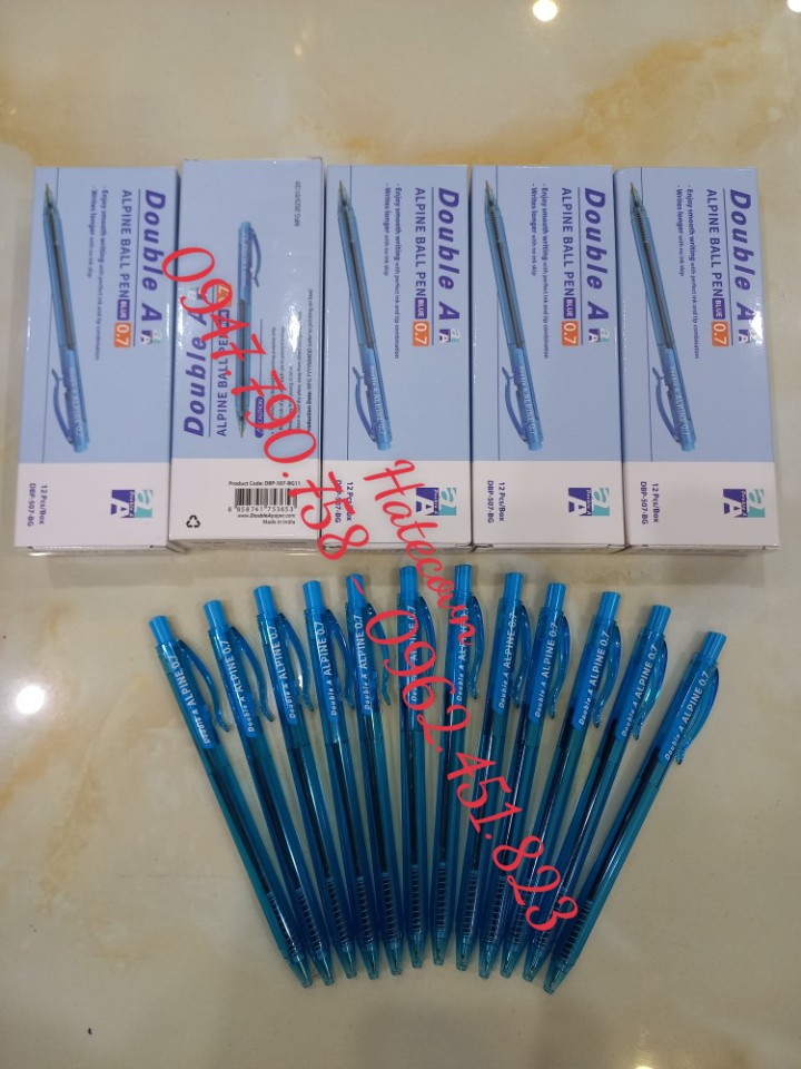 BÚT BI ALPINE DOUBLE A THÁI LAN MÀU XANH NGÒI 0.7MM (HỘP 12 CÂY)