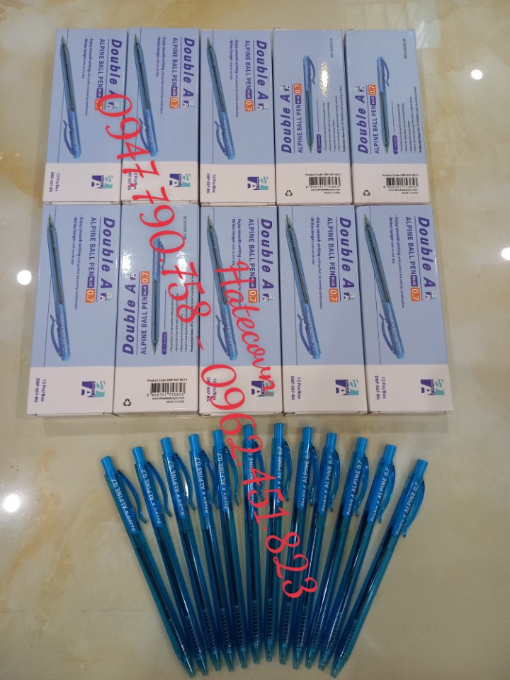 BÚT BI ALPINE DOUBLE A THÁI LAN MÀU XANH NGÒI 0.7MM (HỘP 12 CÂY)