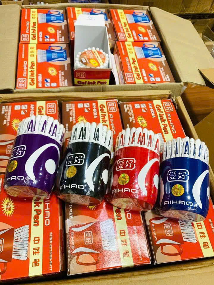 Bút bi nước chữ A - Aihao - Ngòi 0.5mm đủ màu XANH/ ĐỎ/ ĐEN/ TÍM hàng chuẩn loại 1, không tắc mực, viết êm trơn