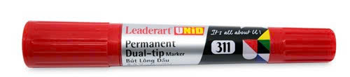 Bút lông dầu hai đầu Leaderart LA311 (Thương hiệu Nhật) Bút lông dầu hai đầu cỡ lớn LA311 - Hộp 10 cái