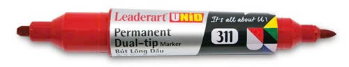 Bút lông dầu hai đầu Leaderart LA311 (Thương hiệu Nhật) Bút lông dầu hai đầu cỡ lớn LA311 - Hộp 10 cái