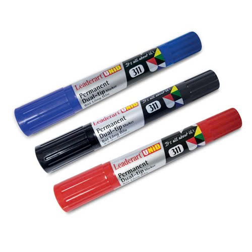 Bút lông dầu hai đầu Leaderart LA311 (Thương hiệu Nhật) Bút lông dầu hai đầu cỡ lớn LA311 - Hộp 10 cái