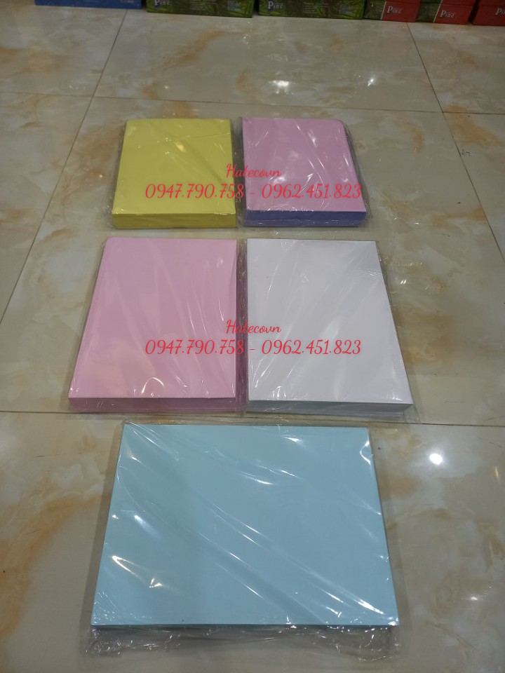 Giấy Cacbon A4 (ram 500 tờ/màu) - Giấy in hóa đơn KHÔNG DÙNG GIẤY THAN