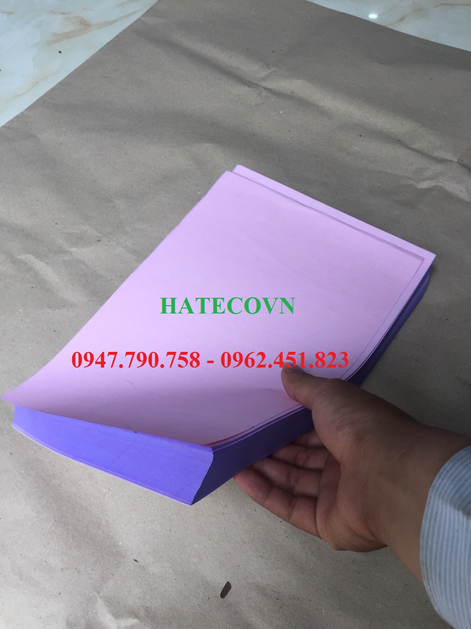 Giấy Cacbon A4 (ram 500 tờ/màu) - Giấy in hóa đơn KHÔNG DÙNG GIẤY THAN