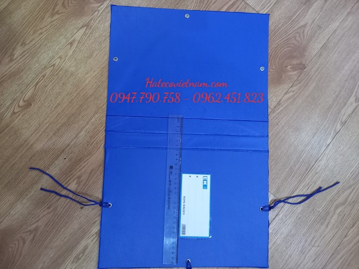 Cặp 3 Dây si Gáy 7cm khổ F 5002- 3 dây bìa cứng si chống nước Xanh Dương đựng tài liệu lưu trữ hồ sơ loại tốt EKE/TRÀ MY/ HSB