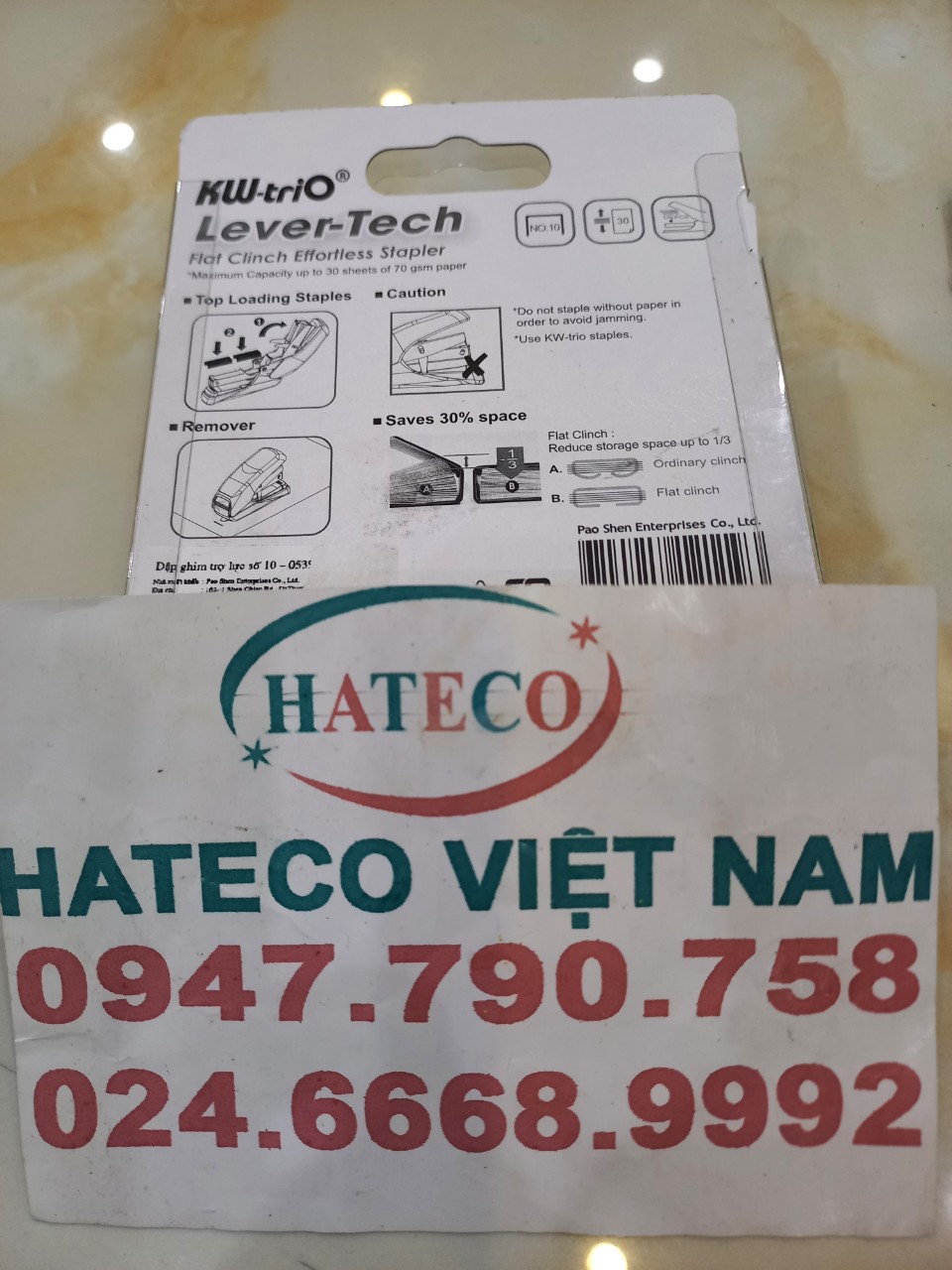 DẬP GHIM TRỢ LỰC SỐ 10 KW-TRIO 5395, TẶNG KÈM ĐẠN GHIM (30 TỜ) HÀNG CHÍNH HÃNG