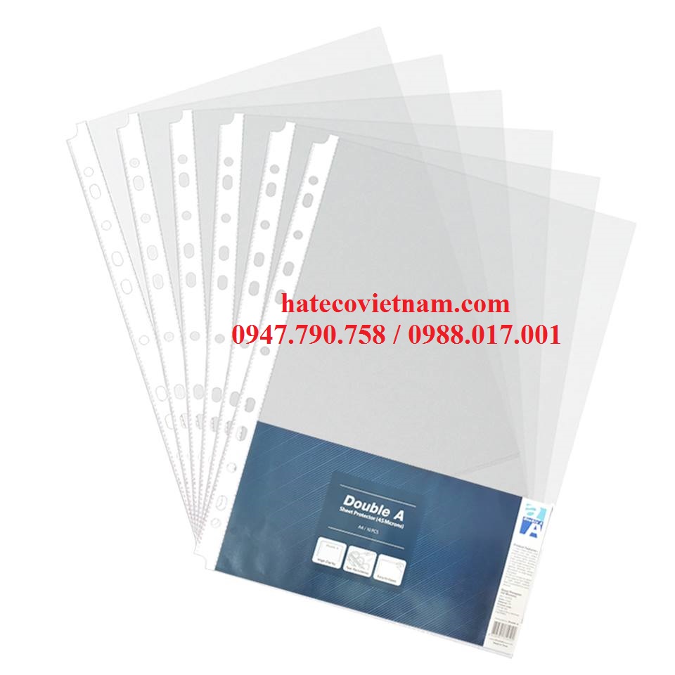 TÚI SƠ MI LỖ A4 DOUBLE A DÀY - SƠ MI 11 LỖ - BÌA LỖ - FILE LÁ LỖ HÀNG CHÍNH HÃNG TỆP 10 CÁI