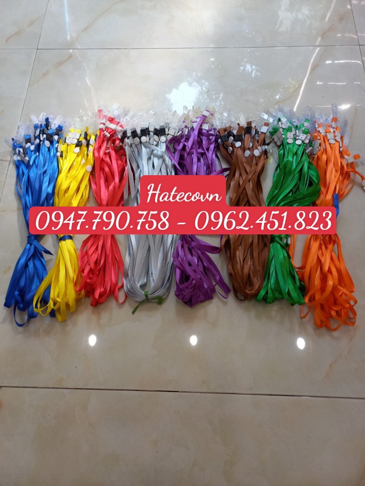 DÂY ĐEO THẺ LỤA MÓC NHỰA MÀU ĐEN (loại 1) - DÂY ĐEO THẺ HỌC SINH, SINH VIÊN