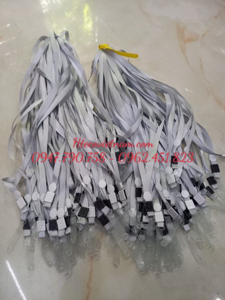DÂY ĐEO THẺ LỤA MÓC NHỰA MÀU GHI (loại 1) - DÂY ĐEO THẺ HỌC SINH, SINH VIÊN