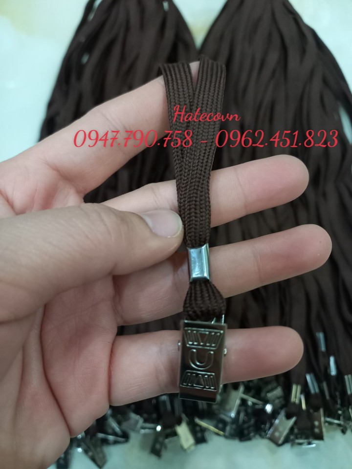 DÂY ĐEO THẺ DÂY DÙ KẸP SẮT MÀU XANH/ NÂU/ ĐEN (loại 1) - DÂY ĐEO THẺ HỌC SINH, SINH VIÊN