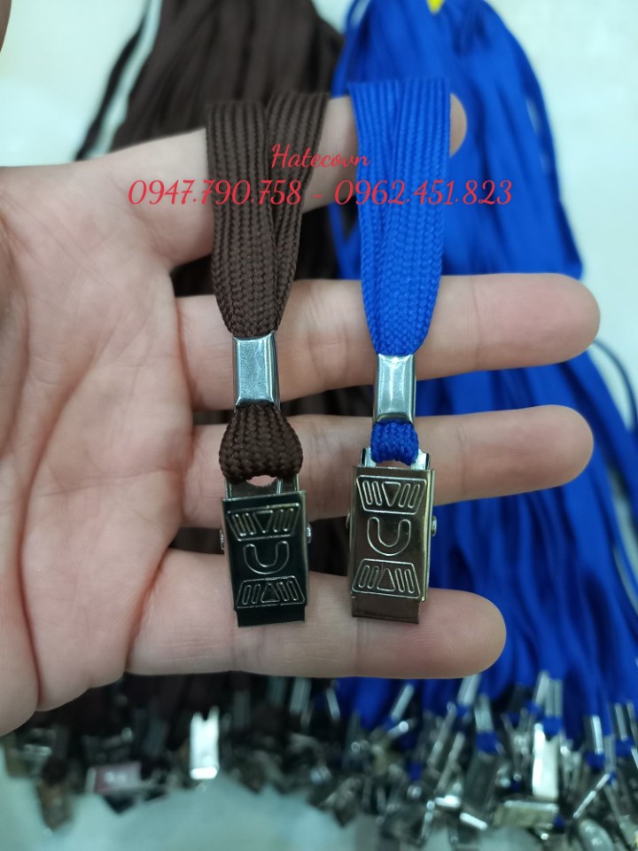 DÂY ĐEO THẺ DÂY DÙ KẸP SẮT MÀU XANH/ NÂU/ ĐEN (loại 1) - DÂY ĐEO THẺ HỌC SINH, SINH VIÊN