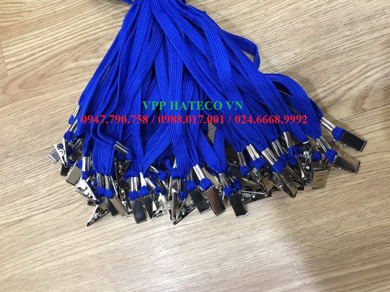 DÂY ĐEO THẺ DÂY DÙ KẸP SẮT MÀU XANH (loại 1) - DÂY ĐEO THẺ HỌC SINH, SINH VIÊN