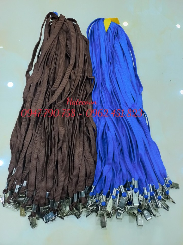 DÂY ĐEO THẺ DÂY DÙ KẸP SẮT MÀU XANH (loại 1) - DÂY ĐEO THẺ HỌC SINH, SINH VIÊN