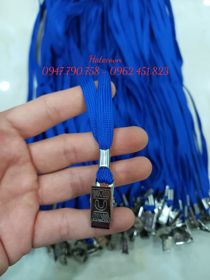 DÂY ĐEO THẺ DÂY DÙ KẸP SẮT MÀU XANH (loại 1) - DÂY ĐEO THẺ HỌC SINH, SINH VIÊN