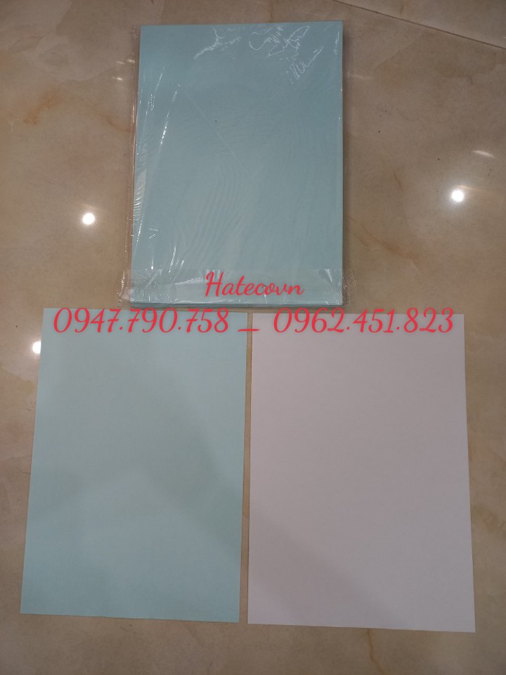 GIẤY DECAN/ ĐỀ CAN A4 ĐẾ XANH NHÁM - DECAL NHÁM THÁI (TẬP 100 TỜ)