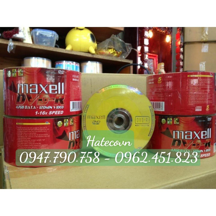 ĐĨA DVD Trắng Maxell 4.7GB 16x Loại tốt - DVDMaxell tốt - DVD hộp 50 Đĩa dvd