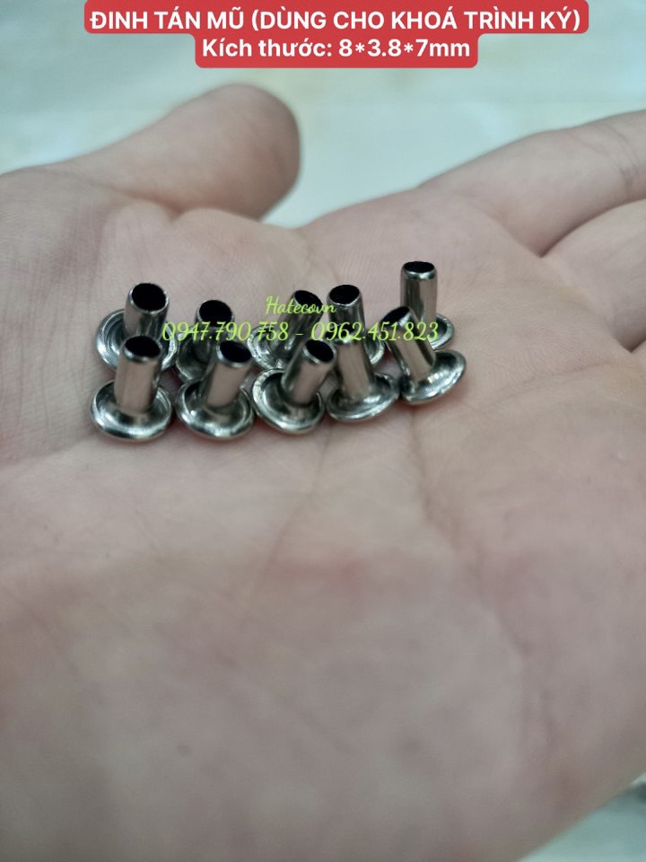 100 ĐINH TÁN (8*3.8*7mm) dùng cho khóa trình ký, khóa còng nhẫn, khóa còng bật,...