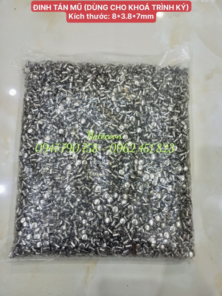100 ĐINH TÁN (8*3.8*7mm) dùng cho khóa trình ký, khóa còng nhẫn, khóa còng bật,...