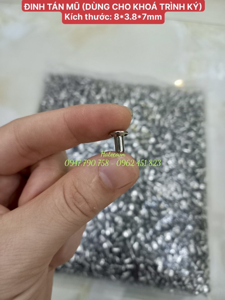 100 ĐINH TÁN (8*3.8*7mm) dùng cho khóa trình ký, khóa còng nhẫn, khóa còng bật,...