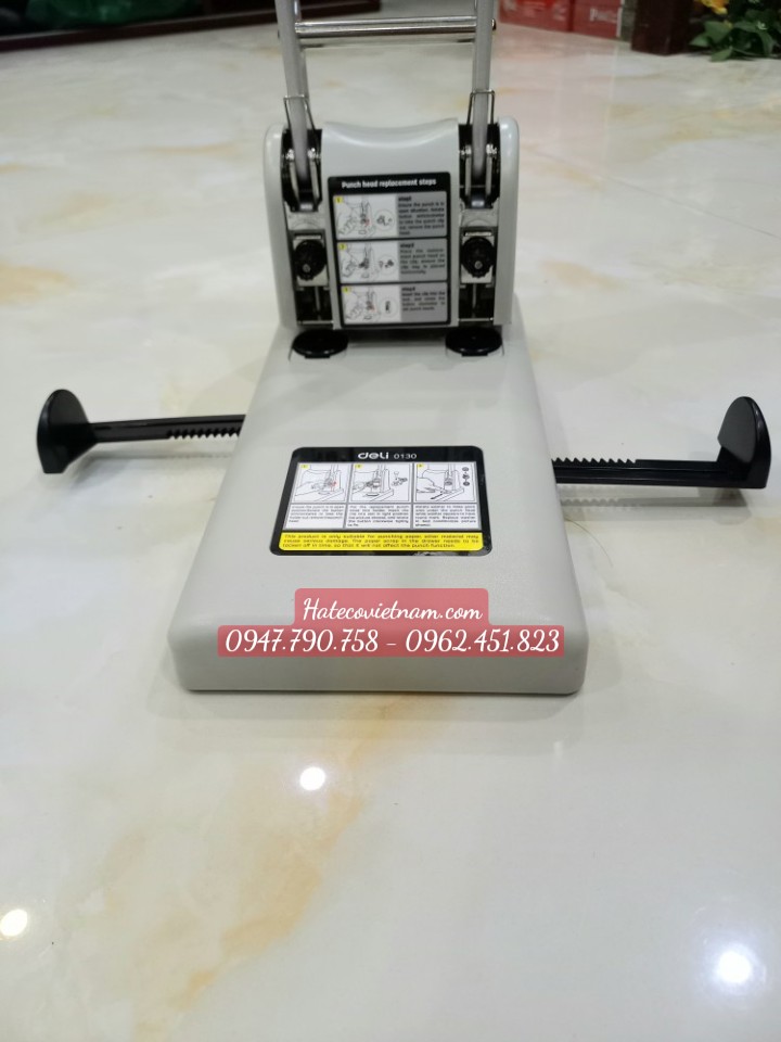 MÁY ĐỤC LỖ 100 TỜ DELI 0130( ĐỤC LỖ 0130 DELI) HÀNG CHÍNH HÃNG DẬP 2 LỖ 0130