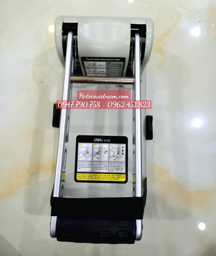 MÁY ĐỤC LỖ 100 TỜ DELI 0130( ĐỤC LỖ 0130 DELI) HÀNG CHÍNH HÃNG DẬP 2 LỖ 0130
