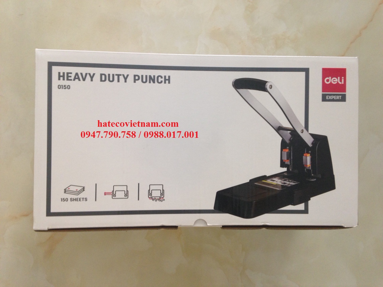 MÁY ĐỤC LỖ 150 TỜ DELI 0150( ĐỤC LỖ 0150 DELI) HÀNG CHÍNH HÃNG DẬP 2 LỖ 0150