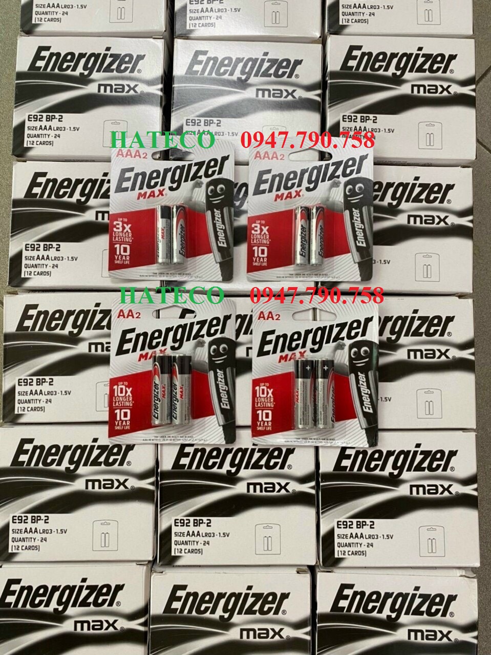 Vỉ 2 viên Pin Energizer 3A - AAA MAX LR03 (Pin đũa)