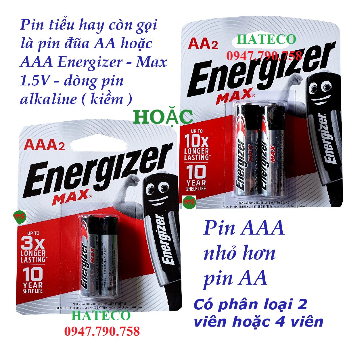 Pin Energizer 2A Vỉ 2 viên  - AA MAX LR6 (Pin tiểu)