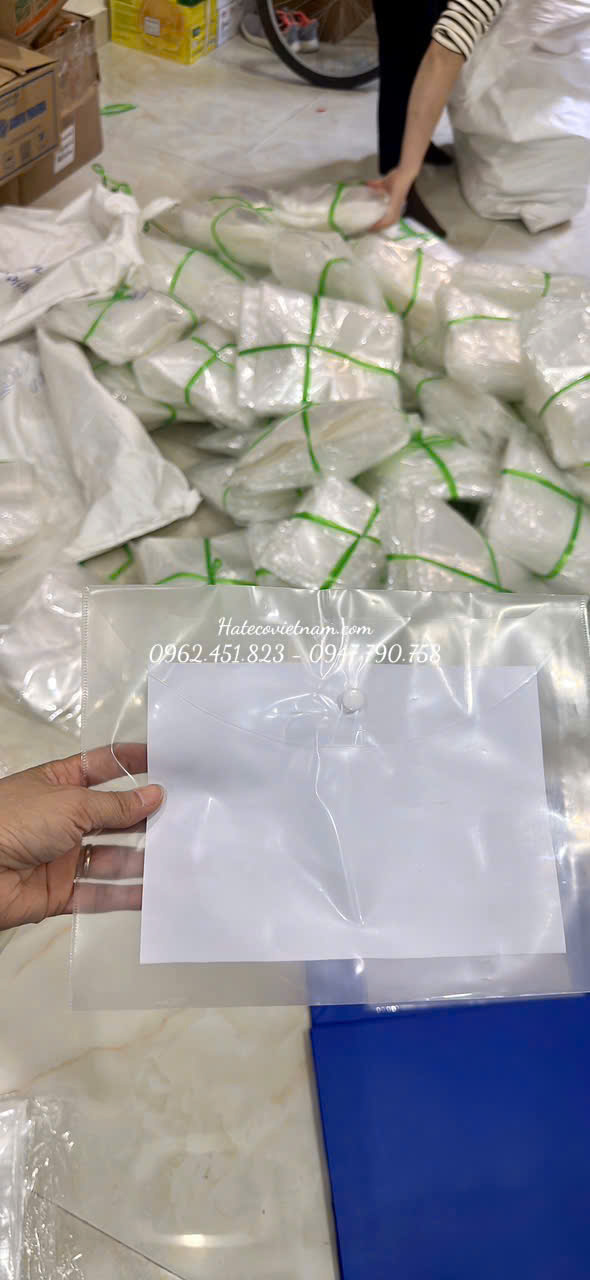 Túi Clearbag khổ A5 TRẮNG TRƠN CHƯA IN ( Túi myclear, túi khuy, túi cúc, bìa nút)
