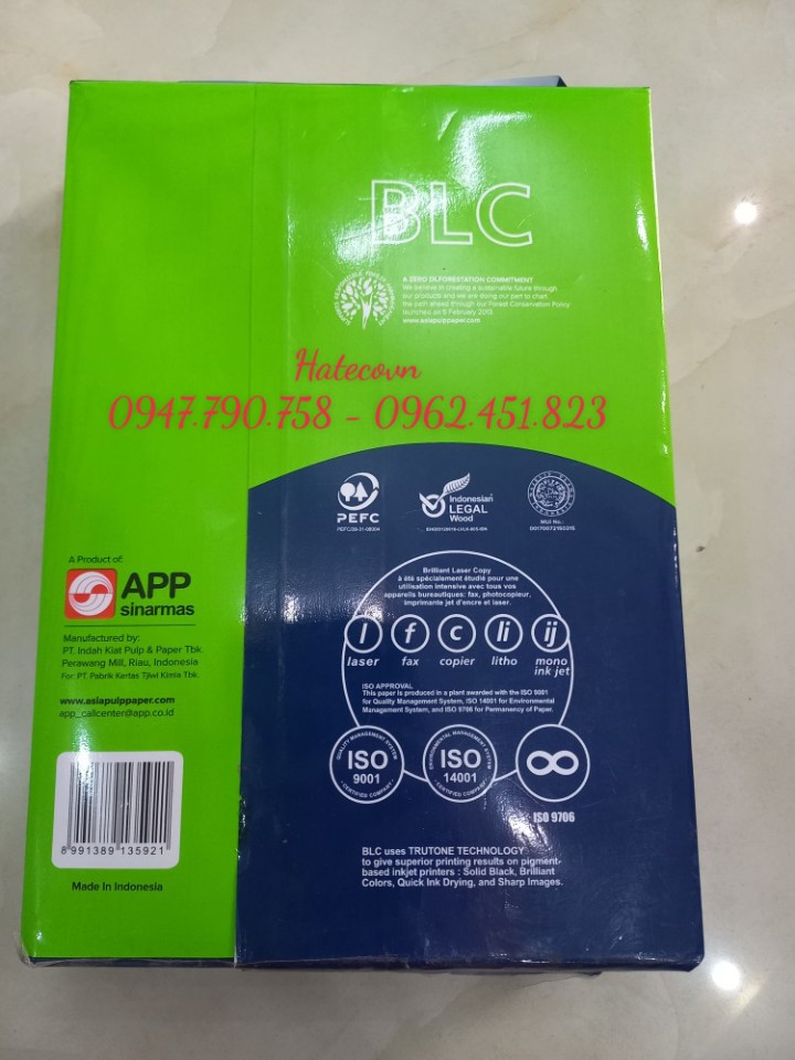 GIẤY IN BLC BRILLIANT LASER COPY 70GSM A4 - PHOTOCOPY - GIẤY NGOẠI INDONEXIA GIẤY IN GIÁ RẺ