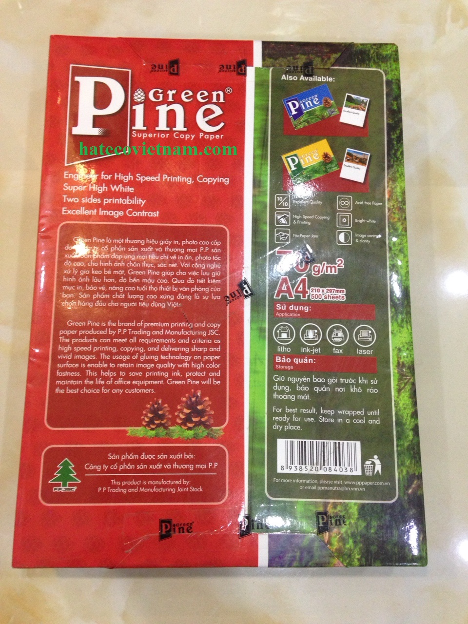 GIẤY IN PHOTO GREEN PINE/PAGI A4 ĐỊNH LƯỢNG 70 GSM - GIẤY PHOTO COPY A3 A4 A5 GIÁ RẺ