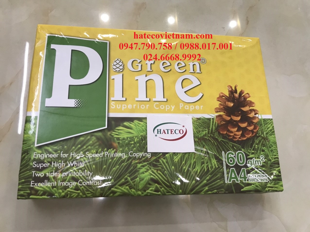GIẤY GREEN PINE A4 ĐỊNH LƯỢNG 60 GSM - GIẤY PHOTO - GIẤY IN