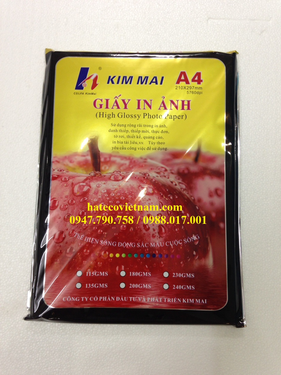 Giấy in ảnh Kim Mai ĐL 230gsm, bóng 1 mặt (100 tờ) - Giấy Couche HÀNG CHÍNH HÃNG