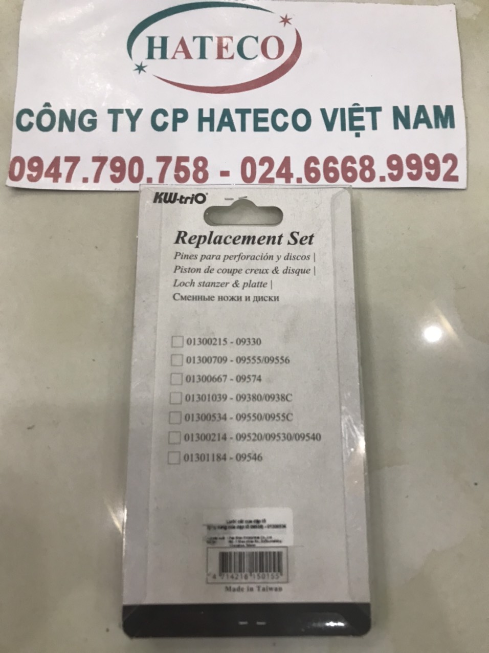 VỈ 2 BỘ LƯỠI DAO ĐỤC LỖ KW-TRIO 9550 (300 TỜ - 2 LƯỠI DAO + 4 ĐẾ NHỰA) - LƯỠI ĐỤC LỖ HÀNG CHÍNH HÃNG