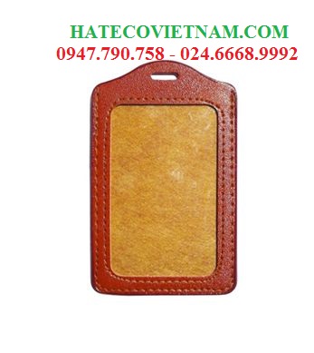 BAO THẺ DA DỌC 1 MẶT NÂU - MẶT THẺ DA NÂU DỌC  (KT: 71mm x 110mm)