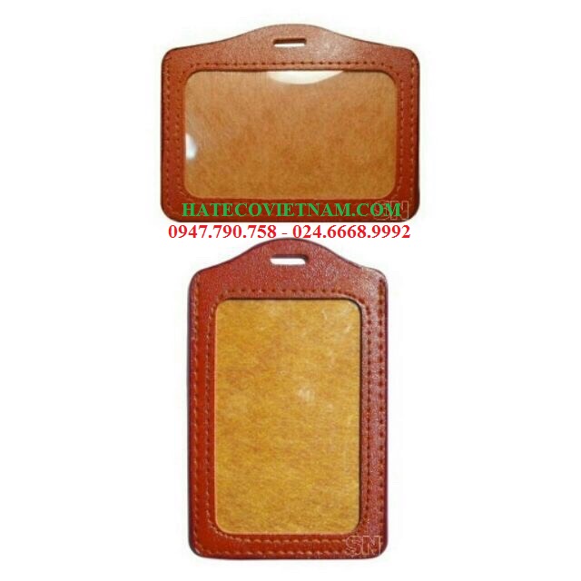 BAO THẺ DA DỌC 1 MẶT NÂU - MẶT THẺ DA NÂU DỌC  (KT: 71mm x 110mm)