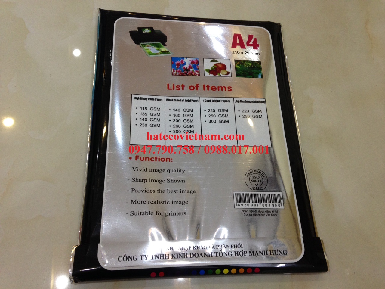 Giấy in ảnh Mạnh Hưng ĐL 115 gsm, bóng 1 mặt (100 tờ) - Giấy Couche HÀNG CHÍNH HÃNG