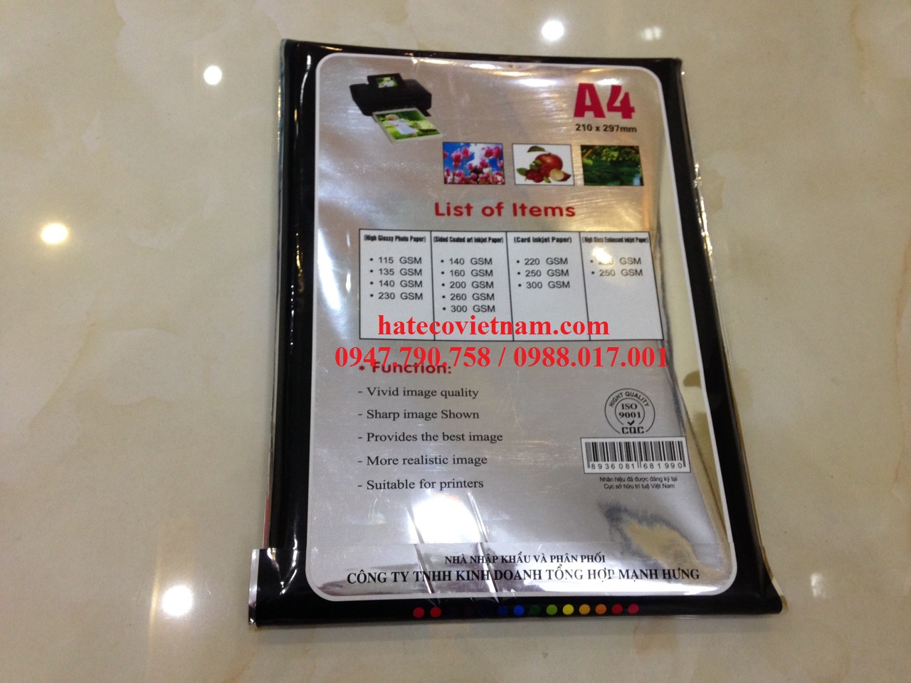 Giấy in ảnh Mạnh Hưng ĐL 135 gsm, bóng 1 mặt (100 tờ) - Giấy Couche HÀNG CHÍNH HÃNG