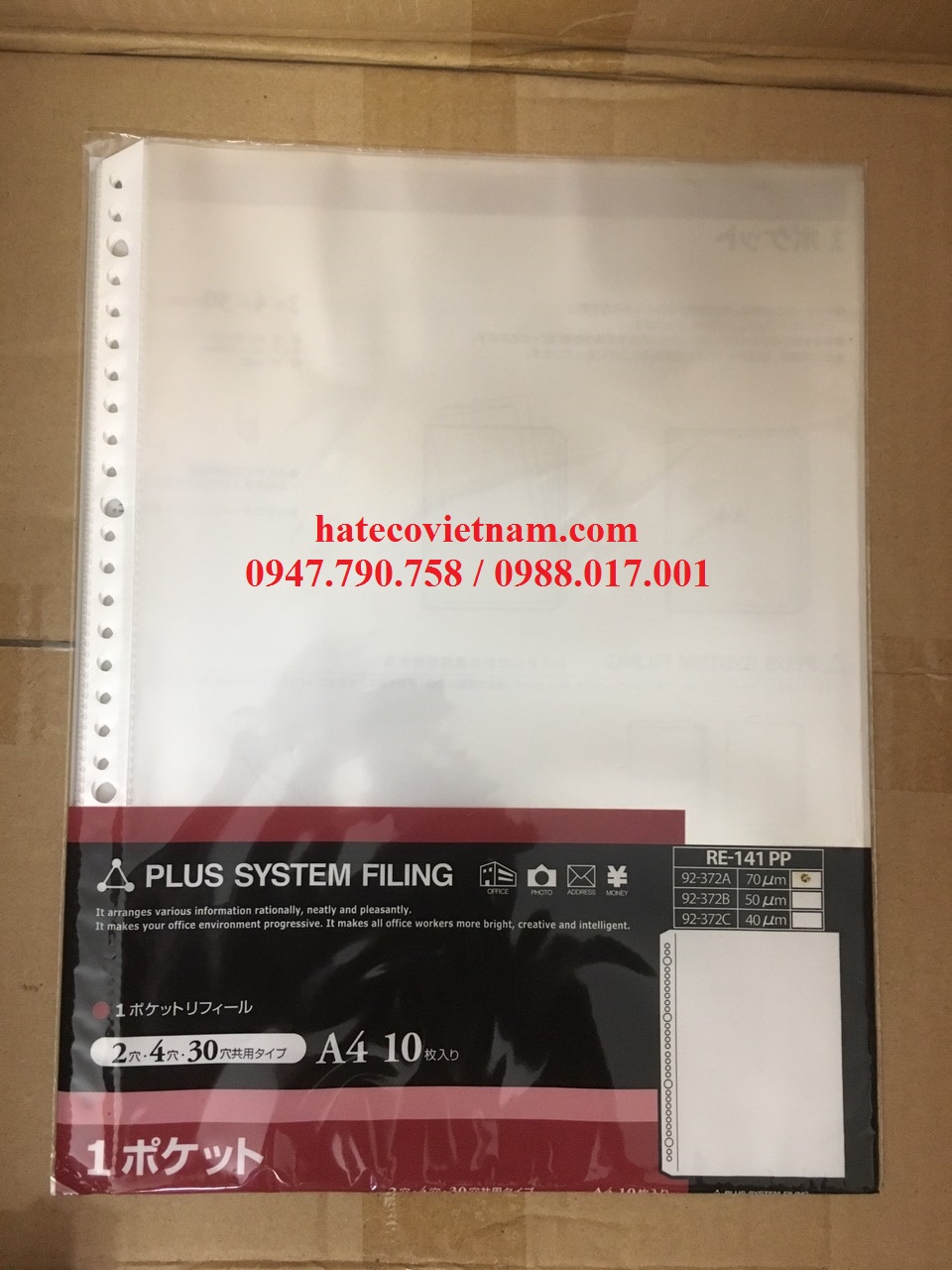 SƠ MI 11 LỖ PLUS DÀY 92-372A/B (70ΜM/50MM) - BÌA 11 LỖ DÀY - FILE LÁ LỖ HÀNG CHÍNH HÃNG