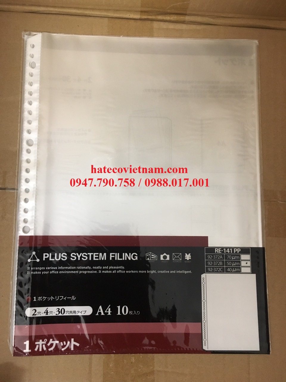 SƠ MI 11 LỖ PLUS DÀY 92-372A/B (70ΜM/50MM) - BÌA 11 LỖ DÀY - FILE LÁ LỖ HÀNG CHÍNH HÃNG