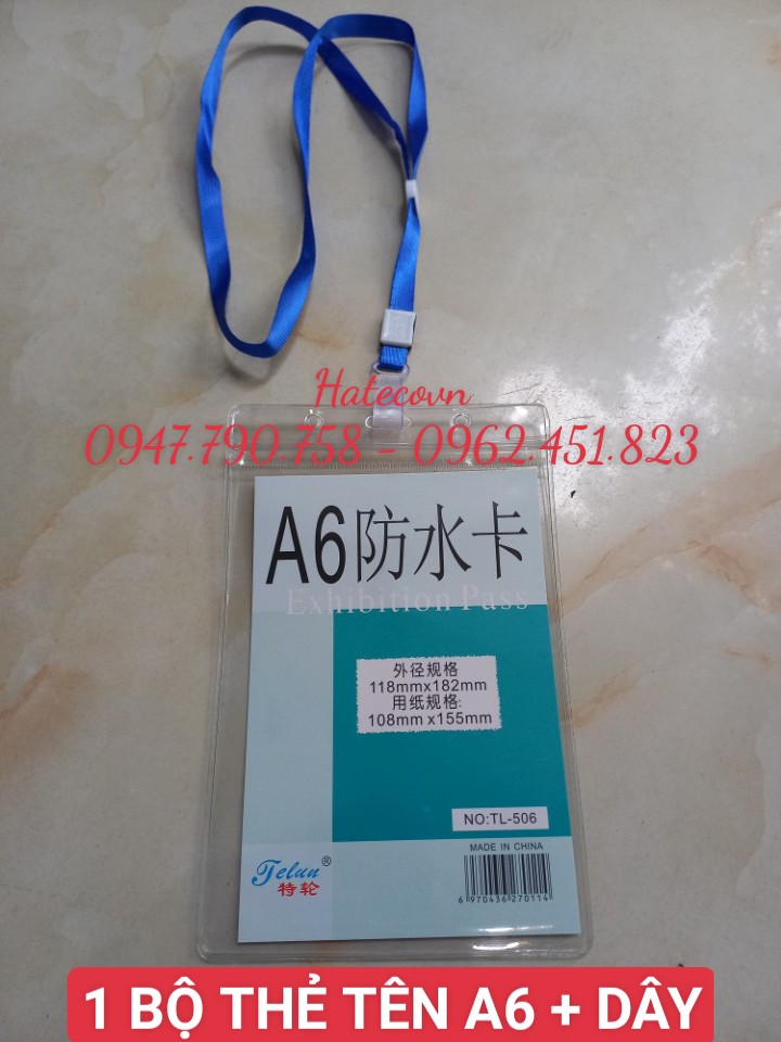 BAO THẺ TÊN A6 - 506 (LOẠI 1) có zíp chống thấm nước, KT 118*182mm - MẶT THẺ NHÀ BÁO, SỰ KIỆN