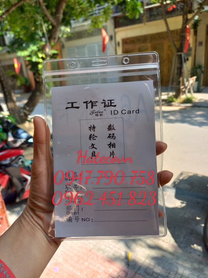 BAO THẺ TÊN A6 - 506 (LOẠI 1) có zíp chống thấm nước, KT 118*182mm - MẶT THẺ NHÀ BÁO, SỰ KIỆN