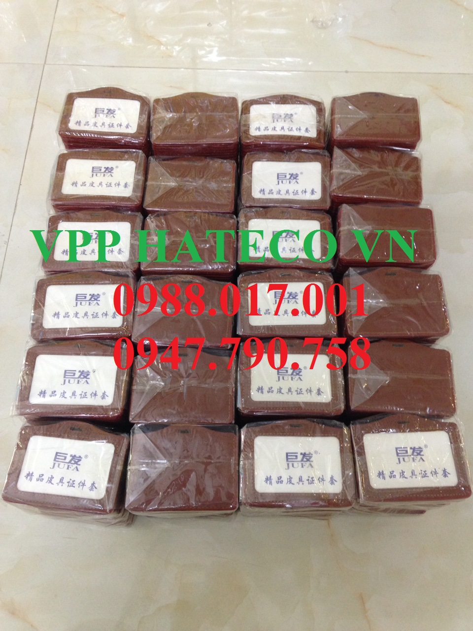 BAO ĐEO THẺ DA NGANG 1 MẶT NÂU (KT: 80mm * 102mm) - MẶT THẺ DA NÂU DỌC